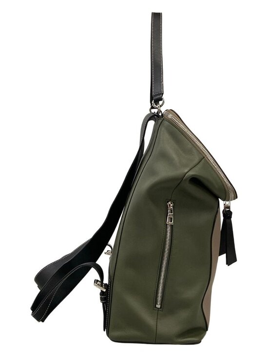 Loewe Sac Goya Backpack Khaki Gray Beige Black Leather main image 7
